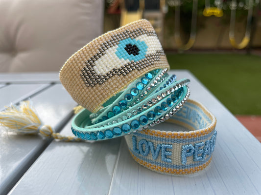 Baby Blue Set of three bracelets
